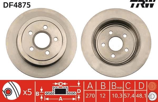 TRW DF4875 - Brake Disc onlydrive.pro