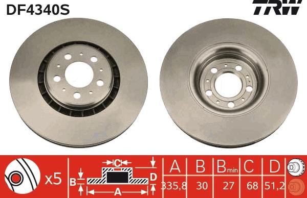 TRW DF4340S - Brake Disc onlydrive.pro