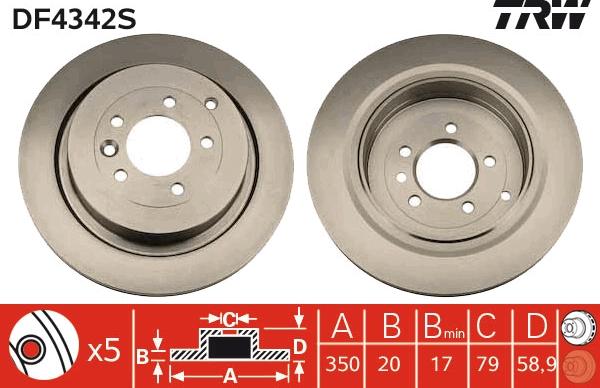 TRW DF4342S - Brake Disc onlydrive.pro