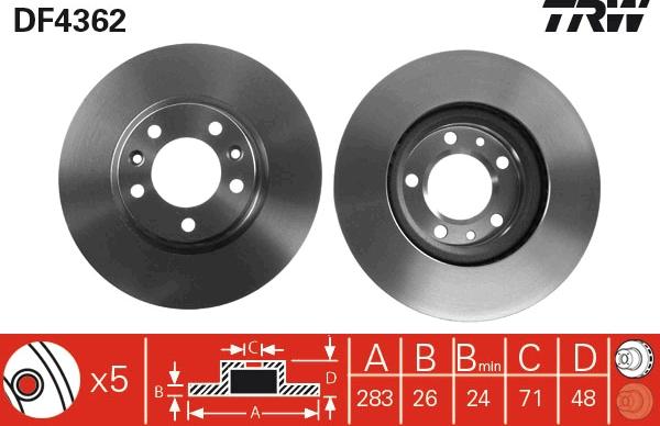 TRW DF4362 - Brake Disc onlydrive.pro