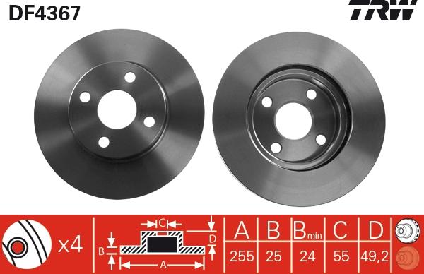 TRW DF4367 - Brake Disc onlydrive.pro