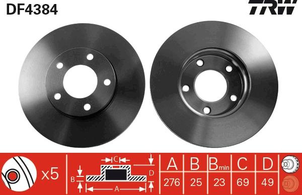 TRW DF4384 - Brake Disc onlydrive.pro