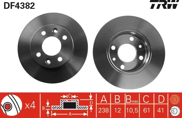 TRW DF4382 - Brake Disc onlydrive.pro