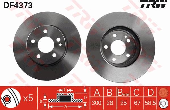 TRW DF4373 - Brake Disc onlydrive.pro