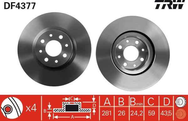 TRW DF4377 - Brake Disc onlydrive.pro