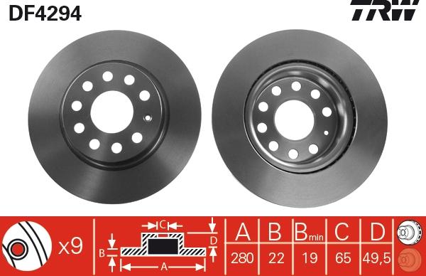 TRW DF4294 - Тормозной диск onlydrive.pro