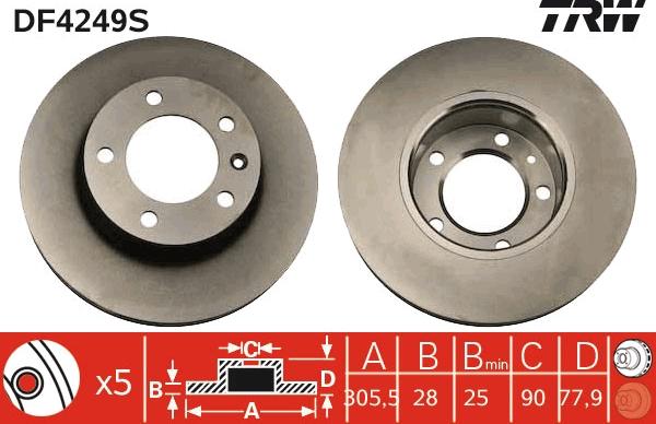 TRW DF4249S - Brake Disc onlydrive.pro