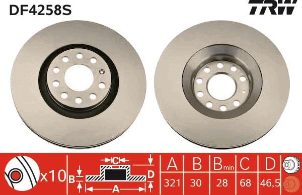 TRW DF4258S - Piduriketas onlydrive.pro