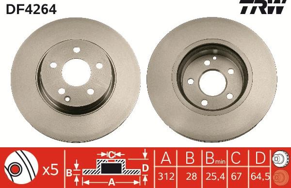 TRW DF4264 - Brake Disc onlydrive.pro