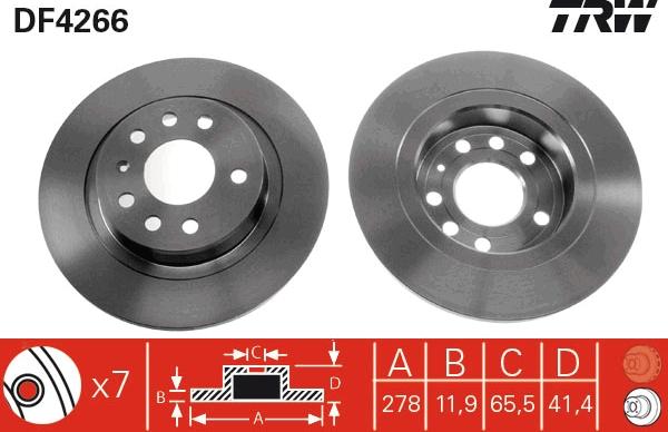 TRW DF4266 - Bremžu diski onlydrive.pro