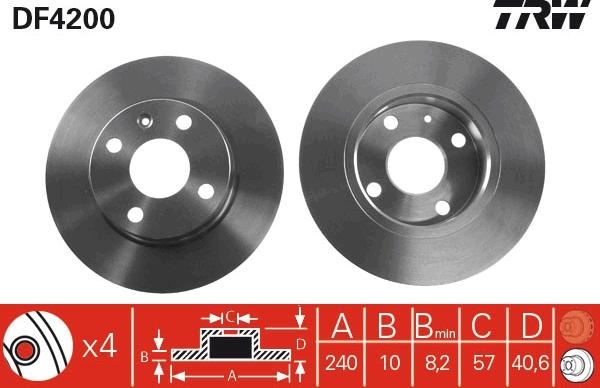 TRW DF4200 - Brake Disc onlydrive.pro