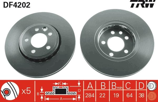 TRW DF4202 - Brake Disc onlydrive.pro