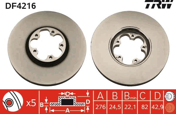 TRW DF4216 - Brake Disc onlydrive.pro