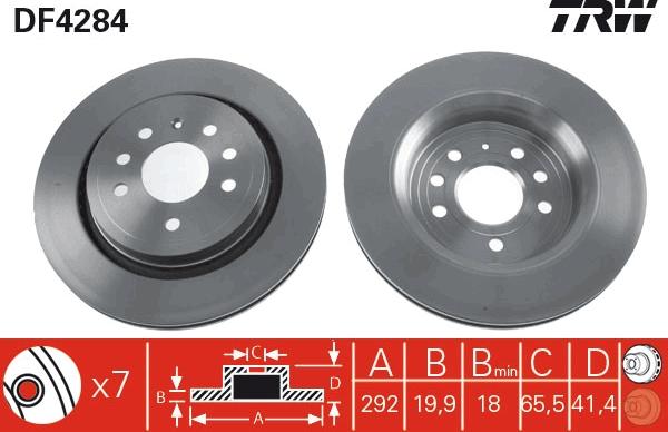 TRW DF4284 - Тормозной диск onlydrive.pro