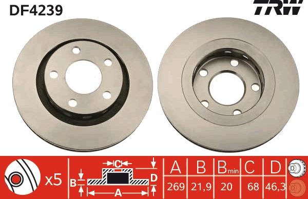 TRW DF4239 - Brake Disc onlydrive.pro