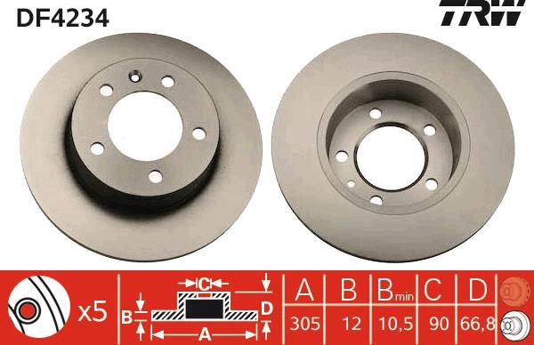 TRW DF4234 - Brake Disc onlydrive.pro