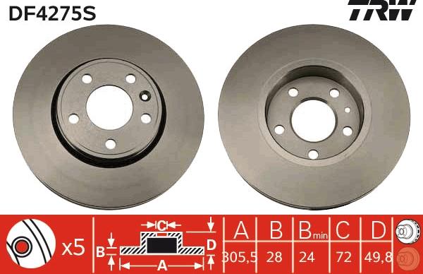 TRW DF4275S - Brake Disc onlydrive.pro