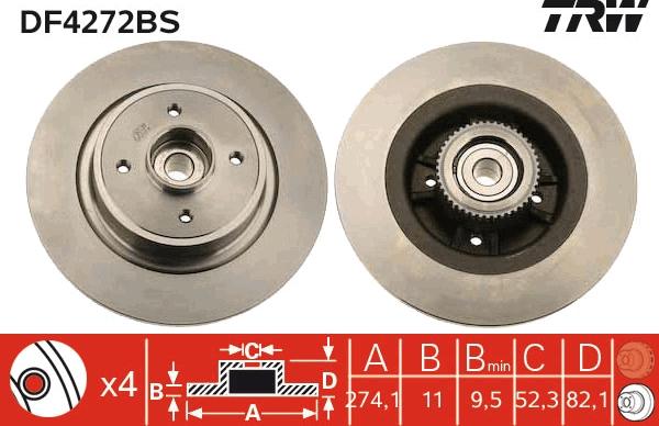 TRW DF4272BS - Brake Disc onlydrive.pro