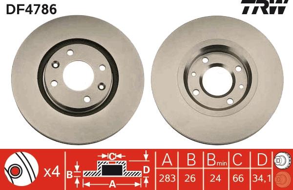 TRW DF4786 - Brake Disc onlydrive.pro