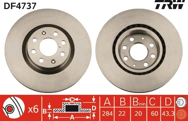 TRW DF4737 - Bremžu diski onlydrive.pro