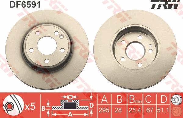 TRW DF6591 - Тормозной диск onlydrive.pro