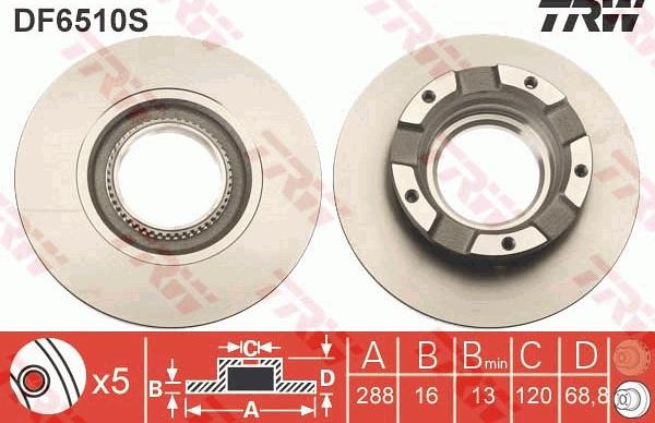 TRW DF6510S - Brake Disc onlydrive.pro