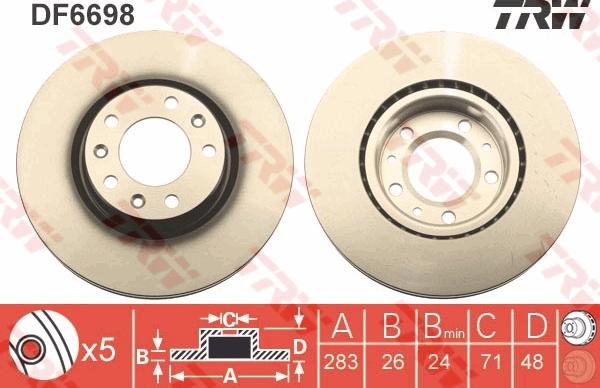 TRW DF6698 - Brake Disc onlydrive.pro