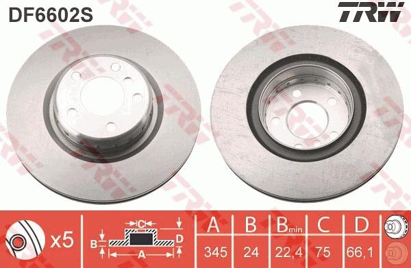 TRW DF6602S - Brake Disc onlydrive.pro