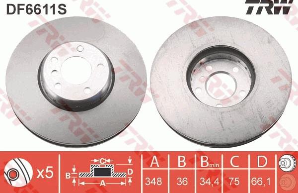 TRW DF6611S - Brake Disc onlydrive.pro