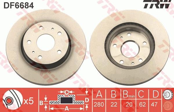 TRW DF6684 - Brake Disc onlydrive.pro