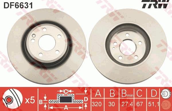 TRW DF6631 - Brake Disc onlydrive.pro