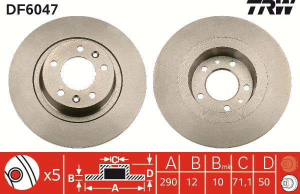 TRW DF6047 - Brake Disc onlydrive.pro