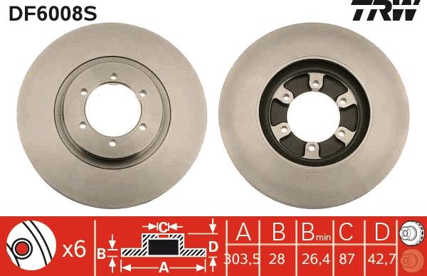 TRW DF6008S - Brake Disc onlydrive.pro