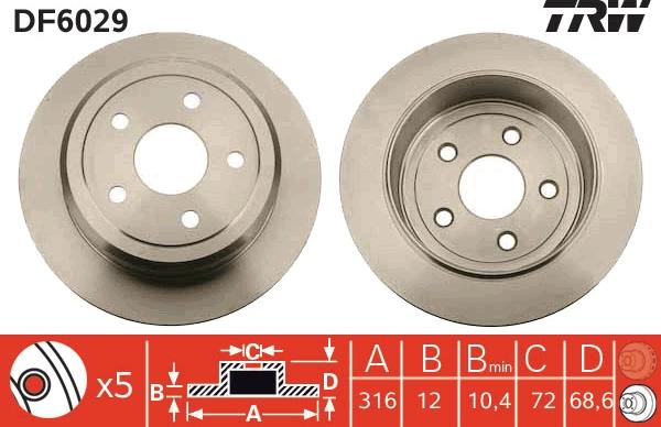 TRW DF6029 - Brake Disc onlydrive.pro