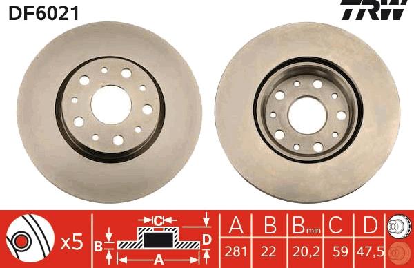 TRW DF6021 - Bremžu diski onlydrive.pro