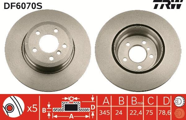 TRW DF6070S - Brake Disc onlydrive.pro