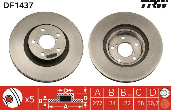 TRW DF1437 - Brake Disc onlydrive.pro