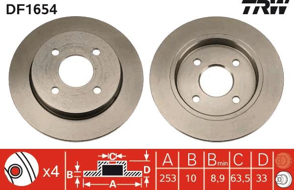 TRW DF1654 - Brake Disc onlydrive.pro