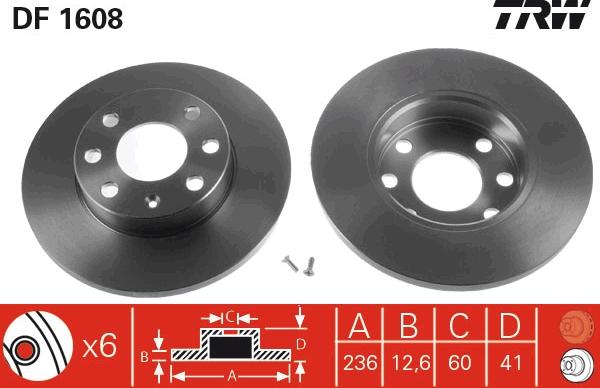 TRW DF1608 - Piduriketas onlydrive.pro