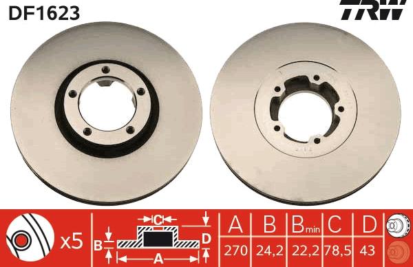 TRW DF1623 - Brake Disc onlydrive.pro