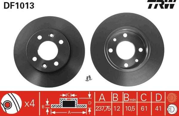 TRW DF1013 - Bremžu diski onlydrive.pro