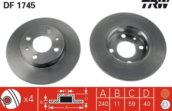 TRW DF1745 - Bremžu diski onlydrive.pro