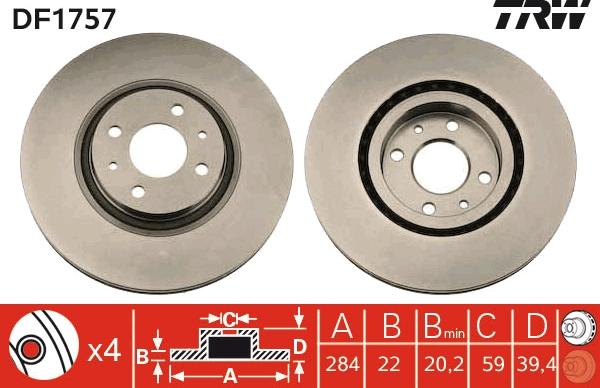 TRW DF1757 - Brake Disc onlydrive.pro