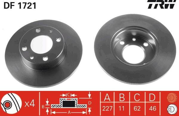 TRW DF1721 - Brake Disc onlydrive.pro