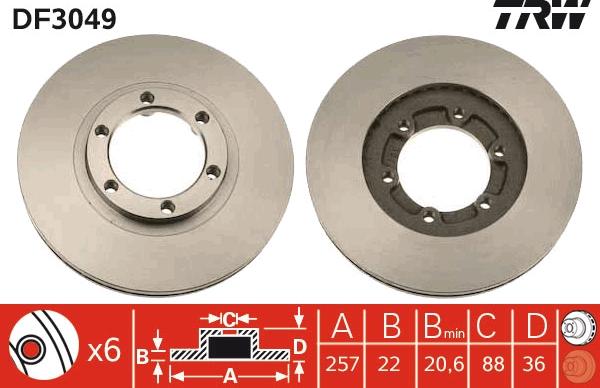 TRW DF3049 - Piduriketas onlydrive.pro