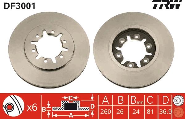 TRW DF3001 - Piduriketas onlydrive.pro