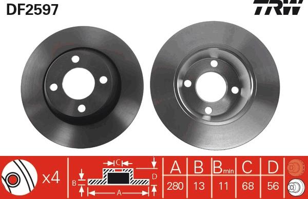 TRW DF2597 - Piduriketas onlydrive.pro