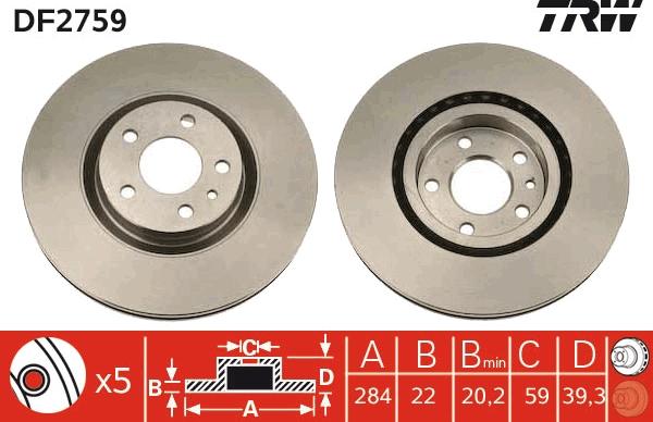 TRW DF2759 - Bremžu diski onlydrive.pro