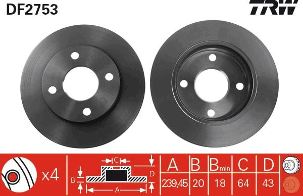 TRW DF2753 - Bremžu diski onlydrive.pro