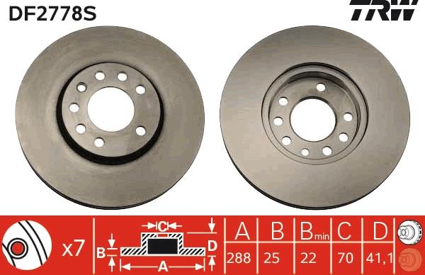 TRW DF2778S - Piduriketas onlydrive.pro